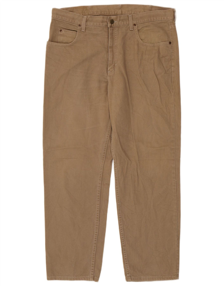 Lee Mens Tapered Jeans W38 L30 Algodão Marrom
