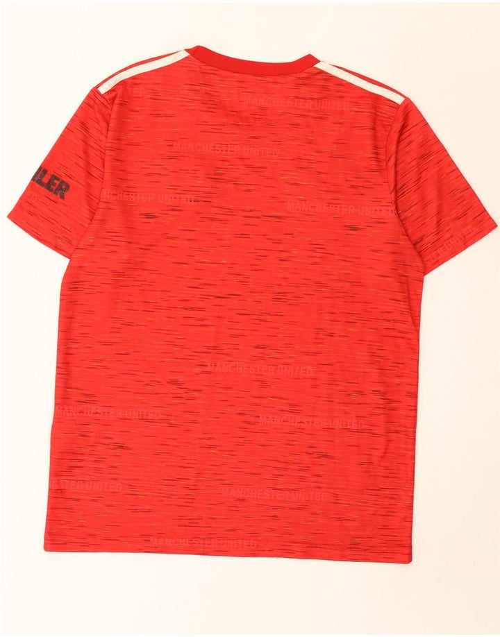 Camiseta masculina Adidas Manchester United Top médio poliéster manchado vermelho