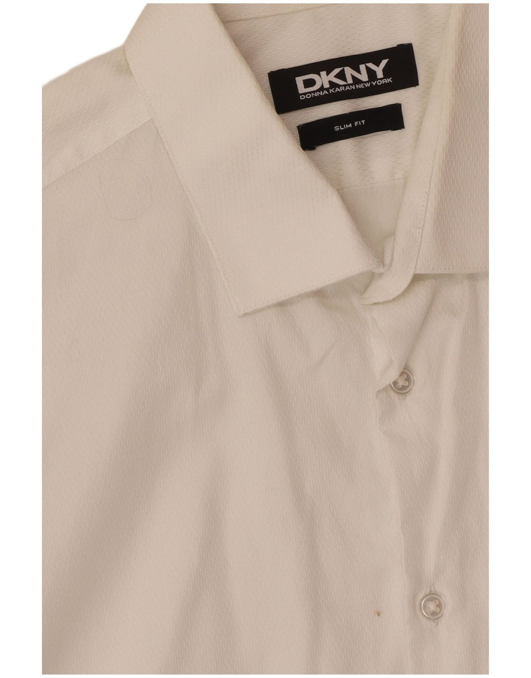 Camisa masculina Dkny Slim Fit médio algodão branco