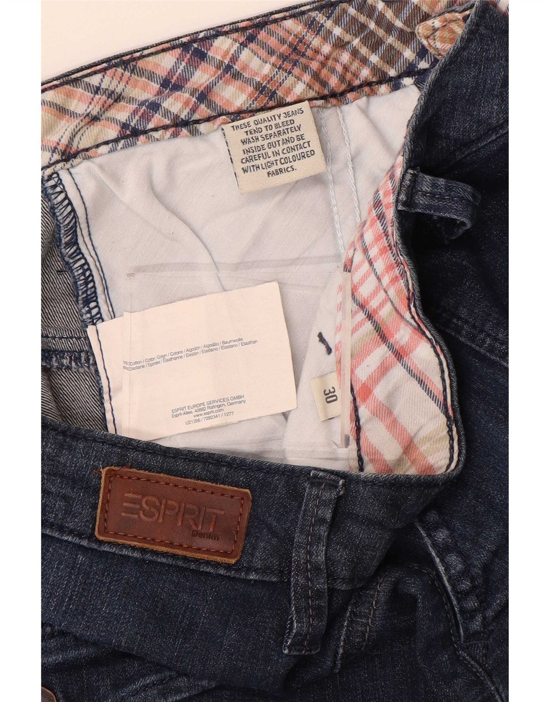 Esprit saia feminina jeans cargo W30 algodão azul médio