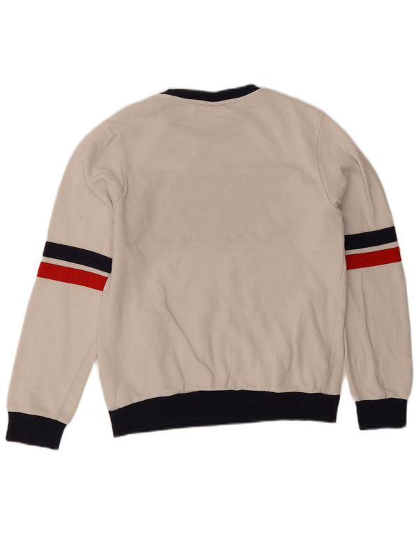 Moletom feminino Fila Graphic Jumper UK 6 XS branco colorblock algodão