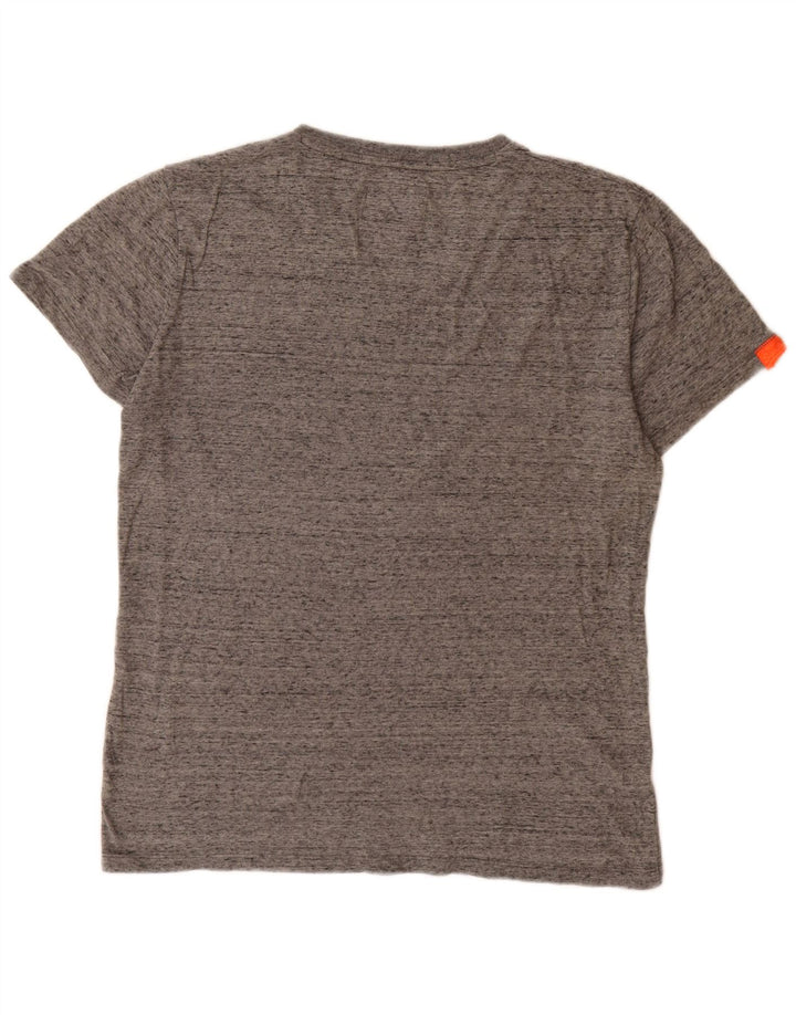 Camiseta masculina Superdry Top cinza médio algodão manchado