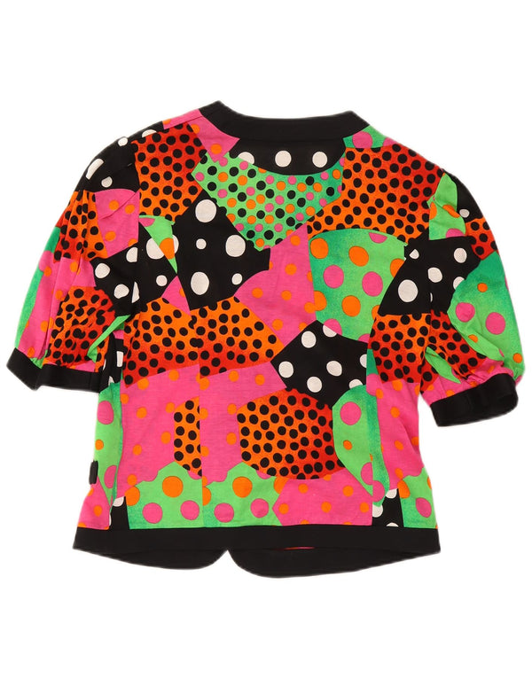 Blusa feminina Les Lunis manga 3/4 IT 46 grande multicolorida manchada