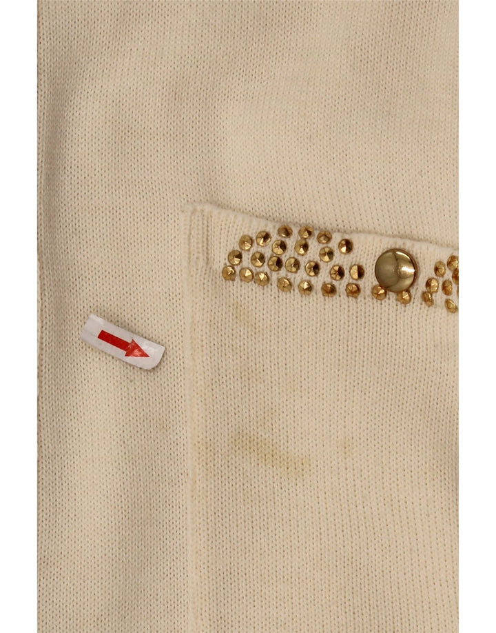 Blusa feminina de malha CIRO ESPOSITO Reino Unido 14 grande lã branca