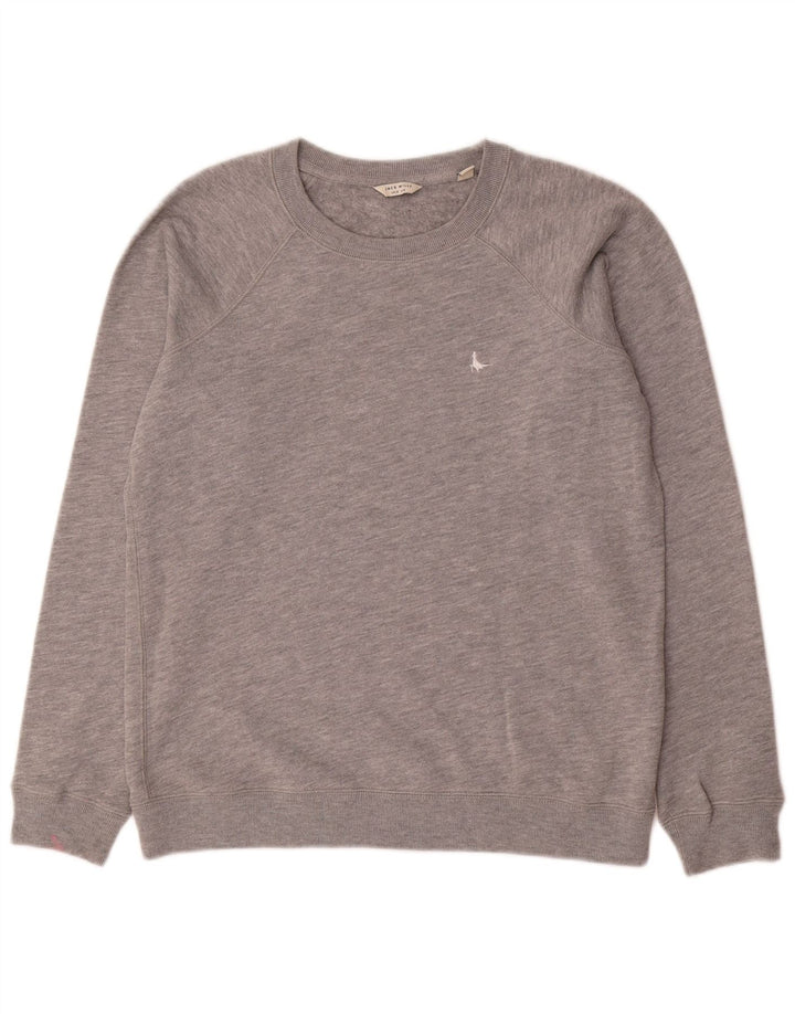 Jack Wills moletom feminino jumper UK 12 algodão manchado cinza médio