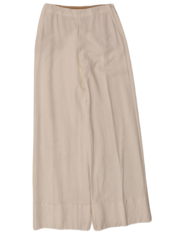 Calça feminina casual Massimo Dutti folgada W26 L32 branca