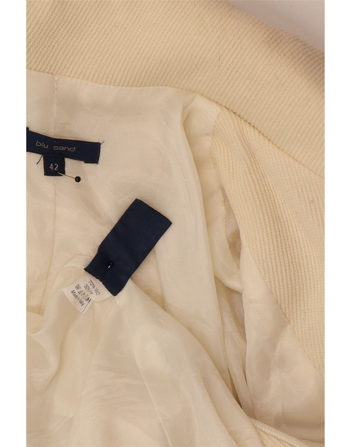 Sobretudo feminino vintage IT 42 médio off white lã clássico