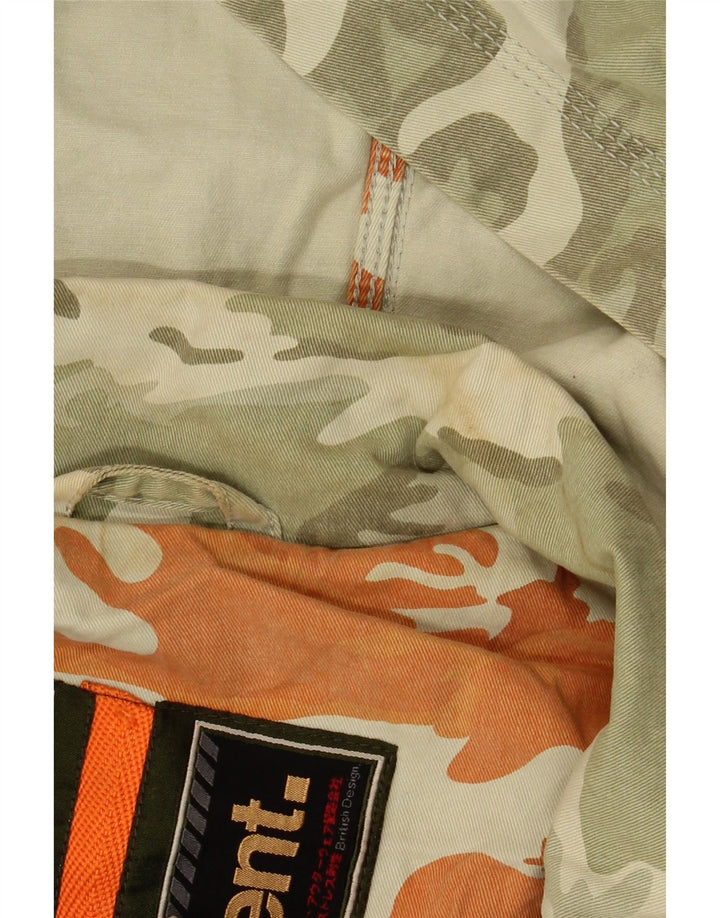 Superdry Jaqueta militar feminina oversized manga 3/4 Reino Unido 14 médio cáqui