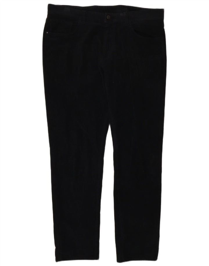 Calça masculina reta de veludo MASSIMO DUTTI UE 44 grande W36 L30 preta