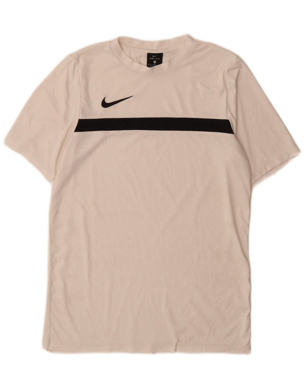 Camiseta masculina Nike Dri Fit Top médio branco colorblock poliéster