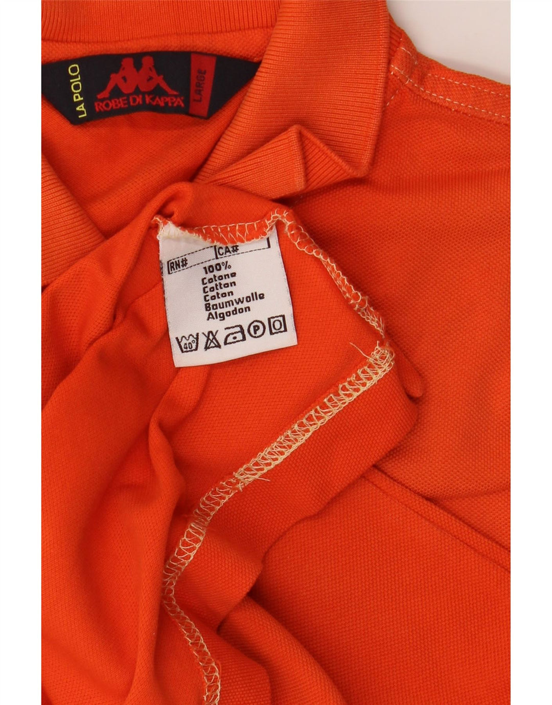 Camisa polo masculina Kappa grande algodão laranja