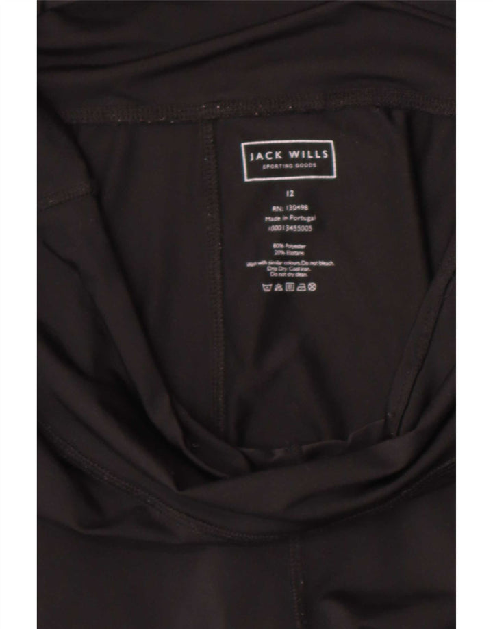 Leggings gráficas femininas Jack Wills Reino Unido 12 poliéster preto médio