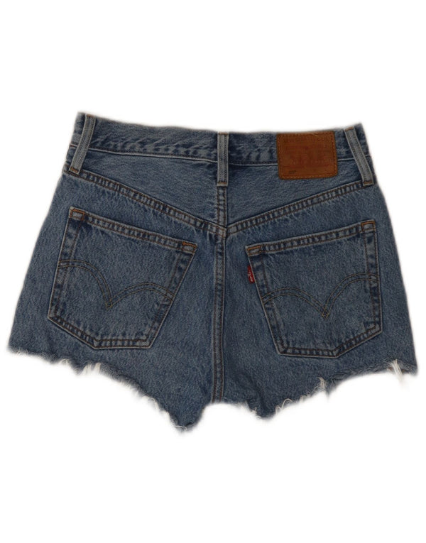 Shorts jeans feminino Levi's 501 gráfico W23 2XS azul colorblock algodão