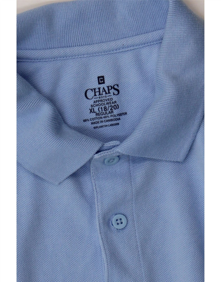 CHAPS Boys Polo Shirt 15-16 Years XL Blue Cotton Vintage Chaps and Second-Hand Chaps from Messina Hembry 
