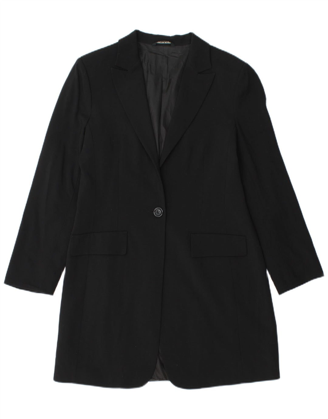 Jaqueta blazer vintage feminina longline com 1 botão IT 46 grande preta