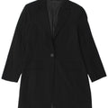 Jaqueta blazer vintage feminina longline com 1 botão IT 46 grande preta