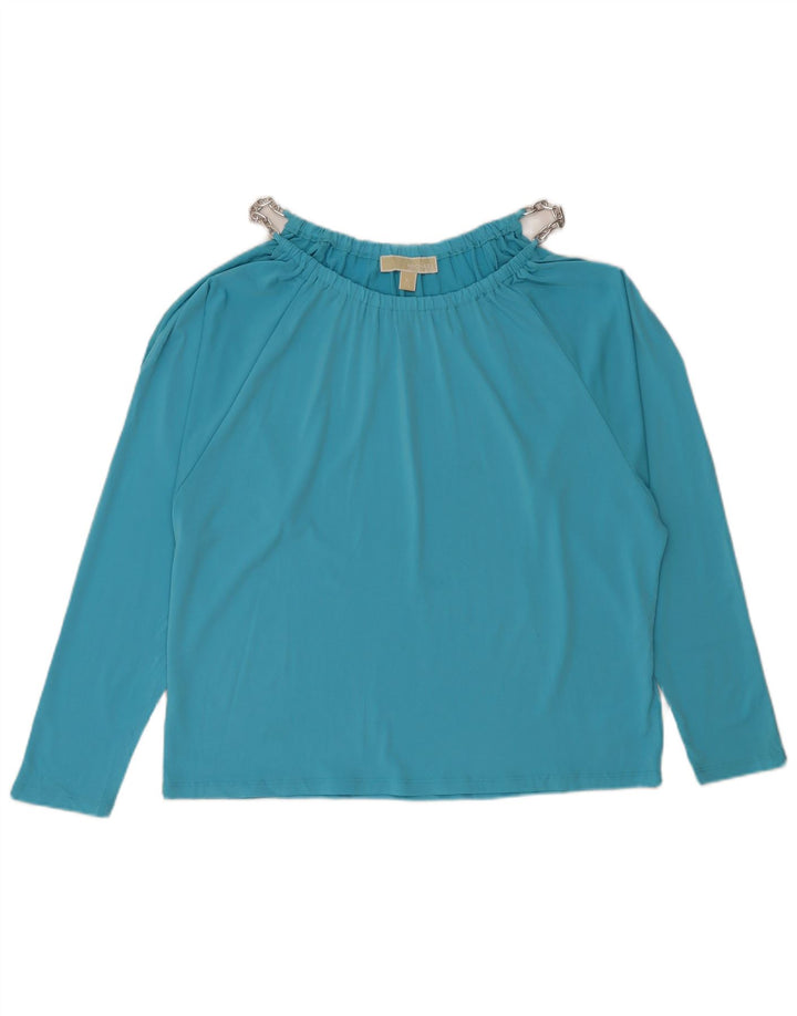 Blusa feminina de manga comprida MICHAEL KORS UK 18 XL azul poliéster