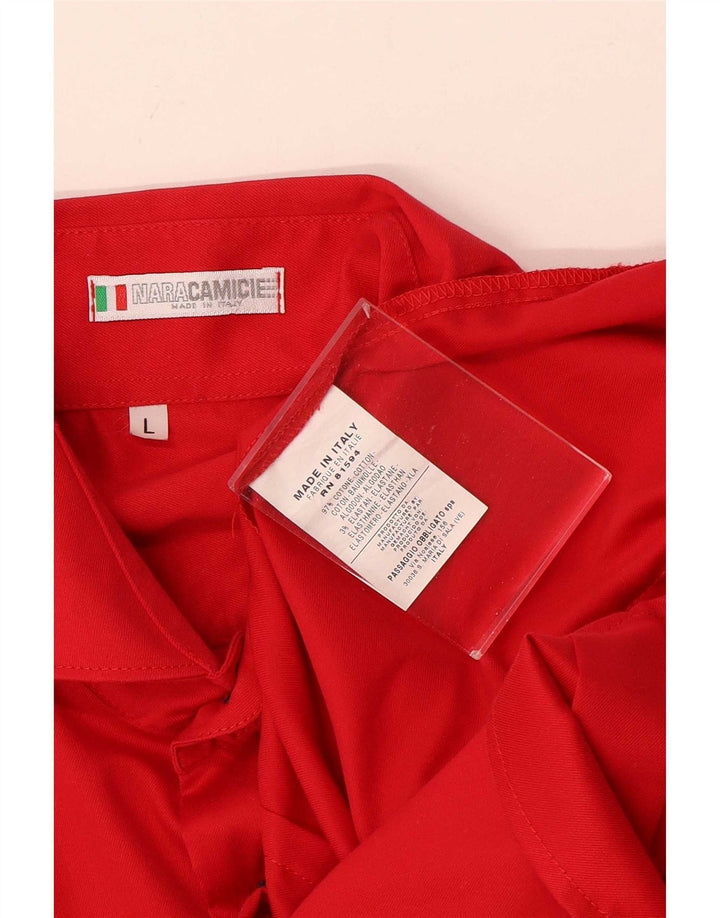 Camisa masculina Naracamicie grande algodão vermelho