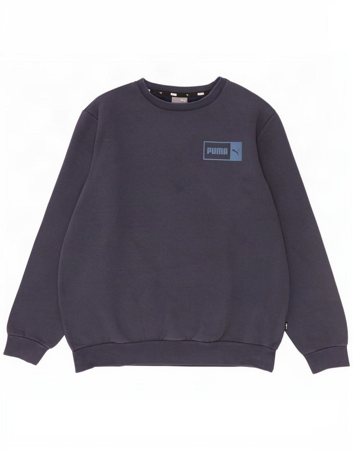 Puma moletom masculino jumper médio azul marinho algodão