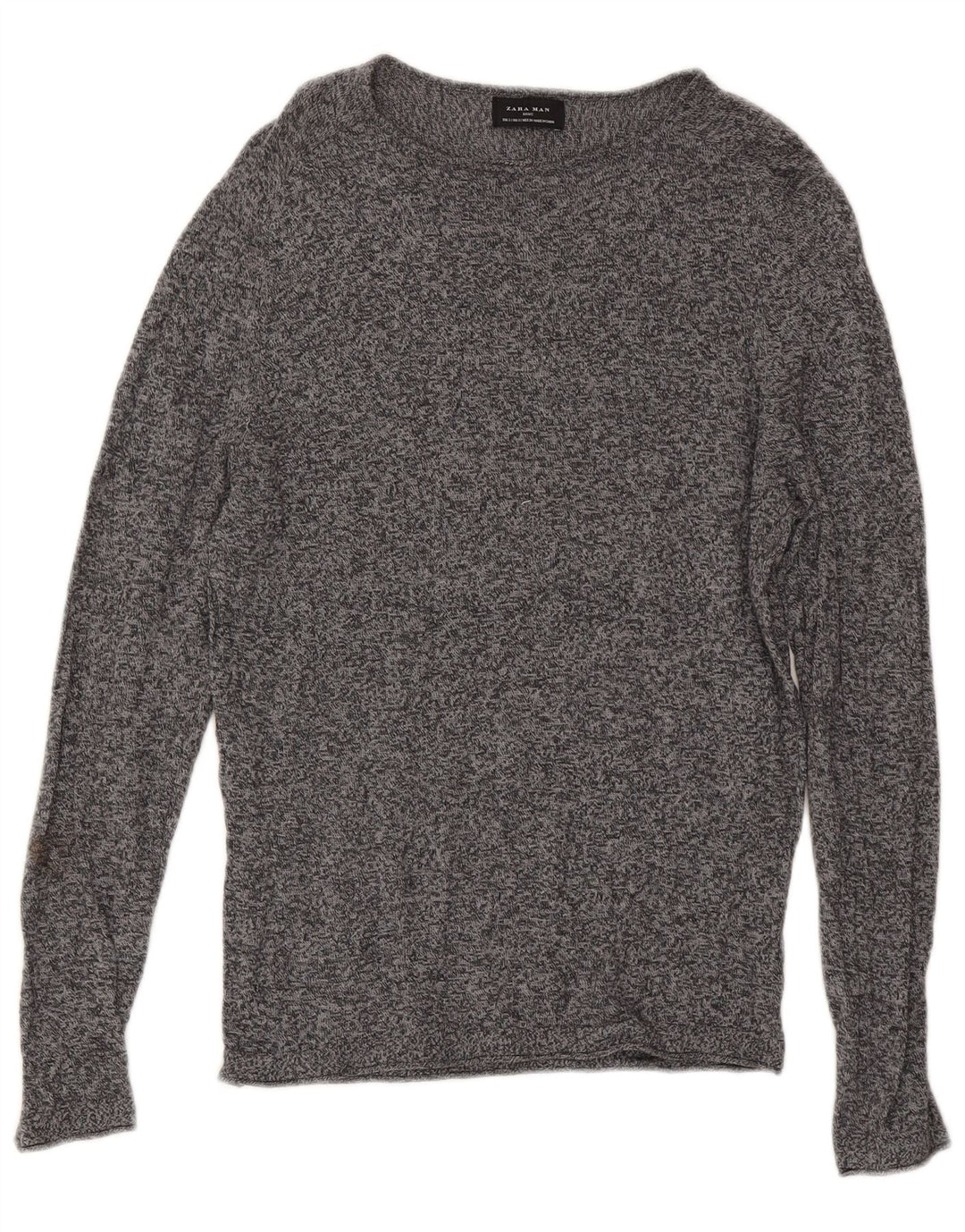 Zara Top masculino manga comprida pequeno cinza manchado