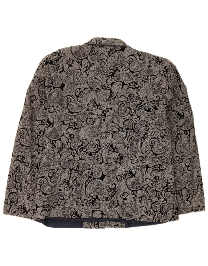Jaqueta blazer feminina vintage com 3 botões IT 48 XL cinza Paisley