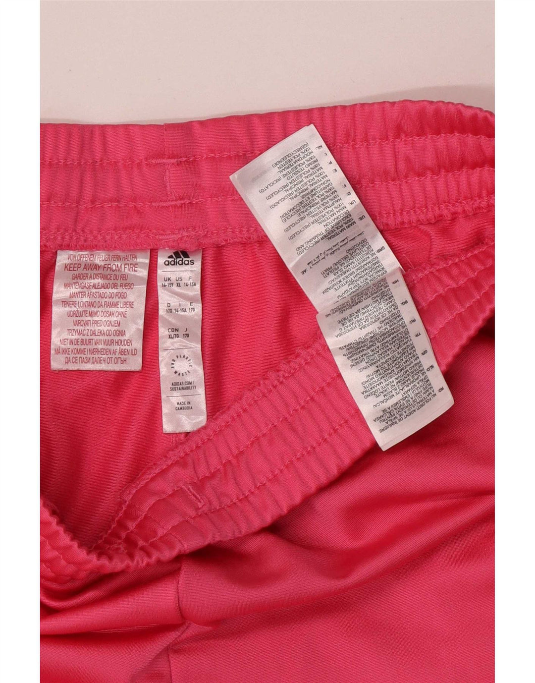 Calças de treino Adidas meninas 14-15 anos rosa poliéster
