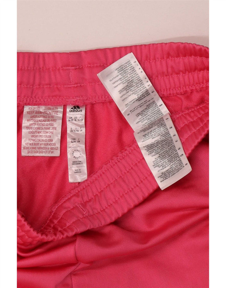 Calças de treino Adidas meninas 14-15 anos rosa poliéster