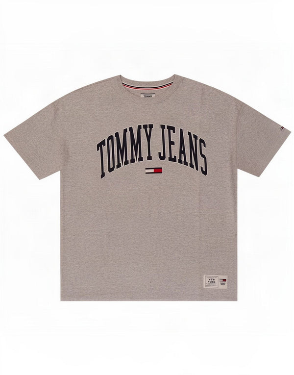 Tommy Hilfiger Camiseta masculina gráfica top pequeno algodão cinza