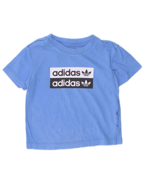 Camiseta gráfica Adidas Baby Boys 9-12 meses algodão azul