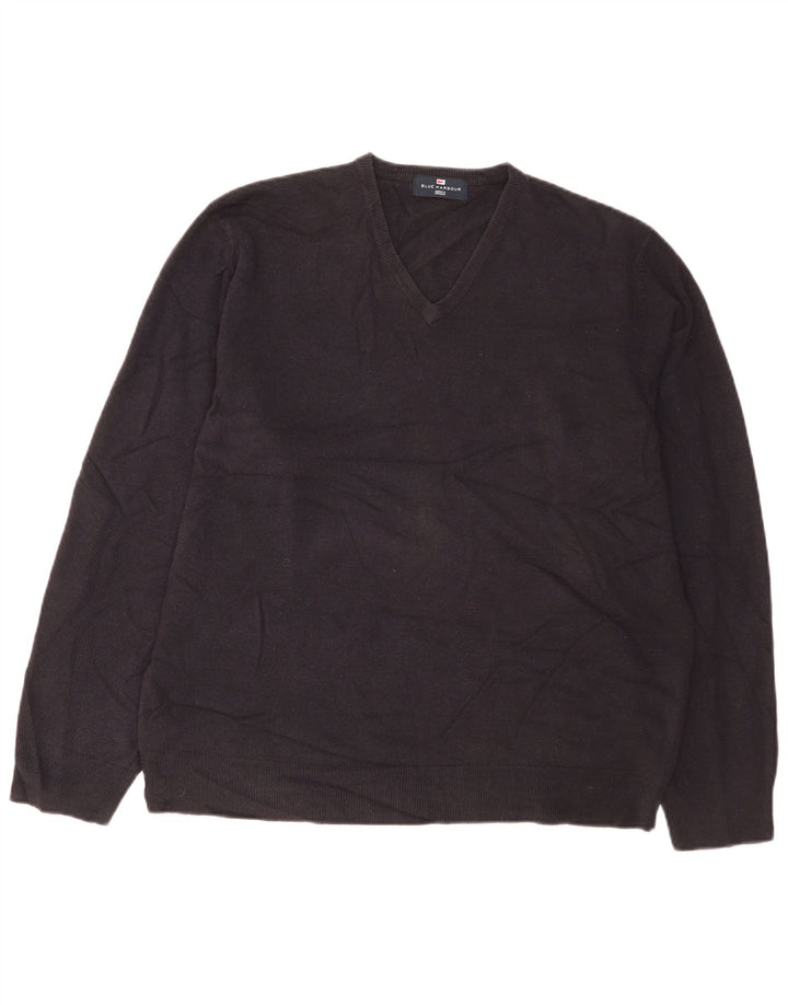 Suéter masculino Marks & Spencer Blue Harbor com decote em V XL azul marinho
