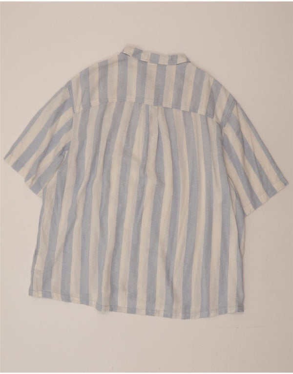 Camisa pulôver masculina de manga curta e ajuste relaxado LEE 2XL linho listrado azul