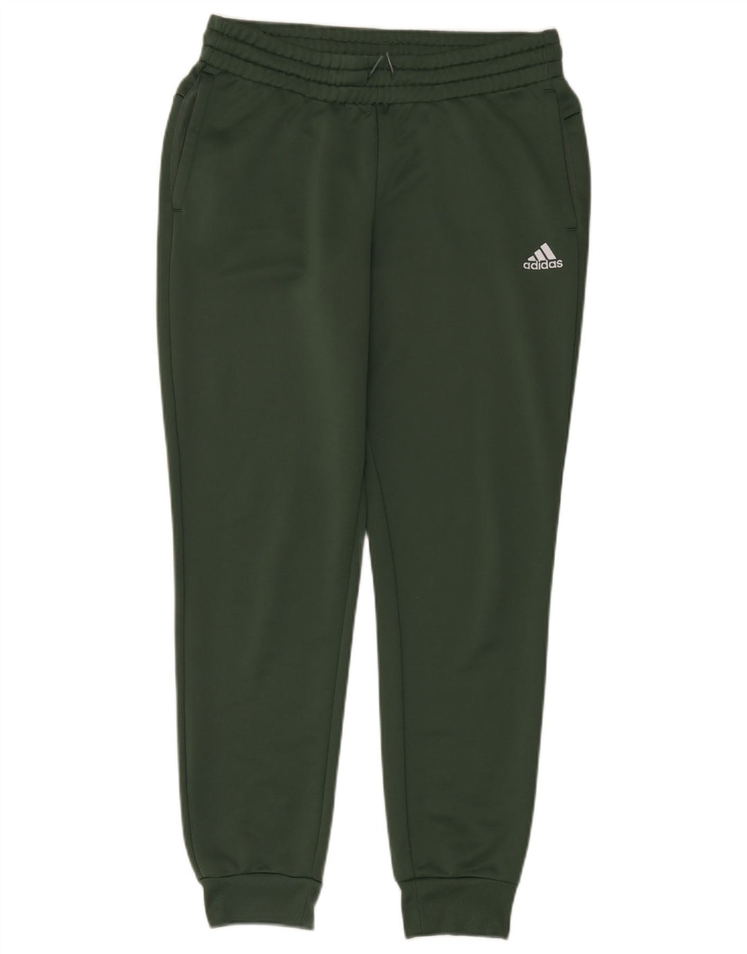 Calças de treino masculinas Adidas Joggers UK 12/14 poliéster verde médio