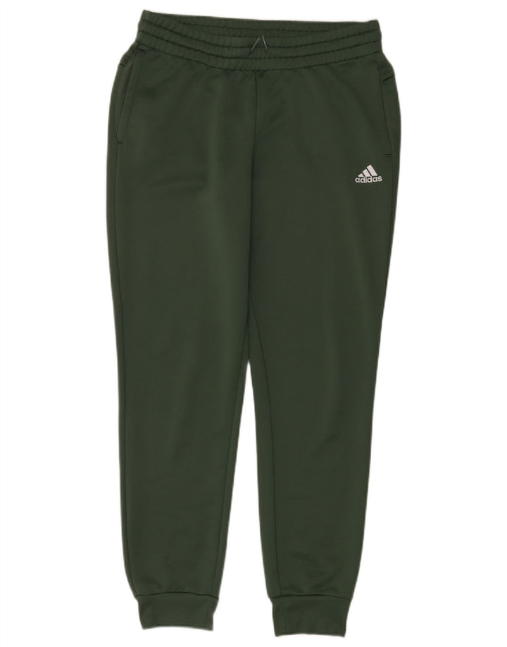 Calças de treino masculinas Adidas Joggers UK 12/14 poliéster verde médio