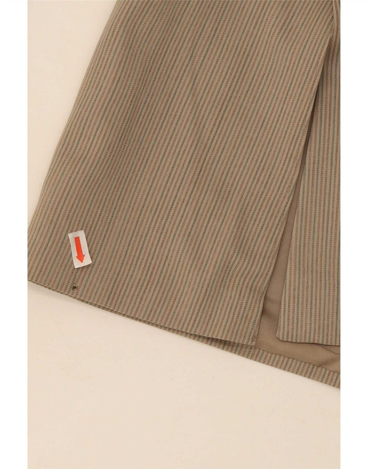 Jaqueta blazer masculina Sidi com peito duplo UK 36 risca de giz pequena bege