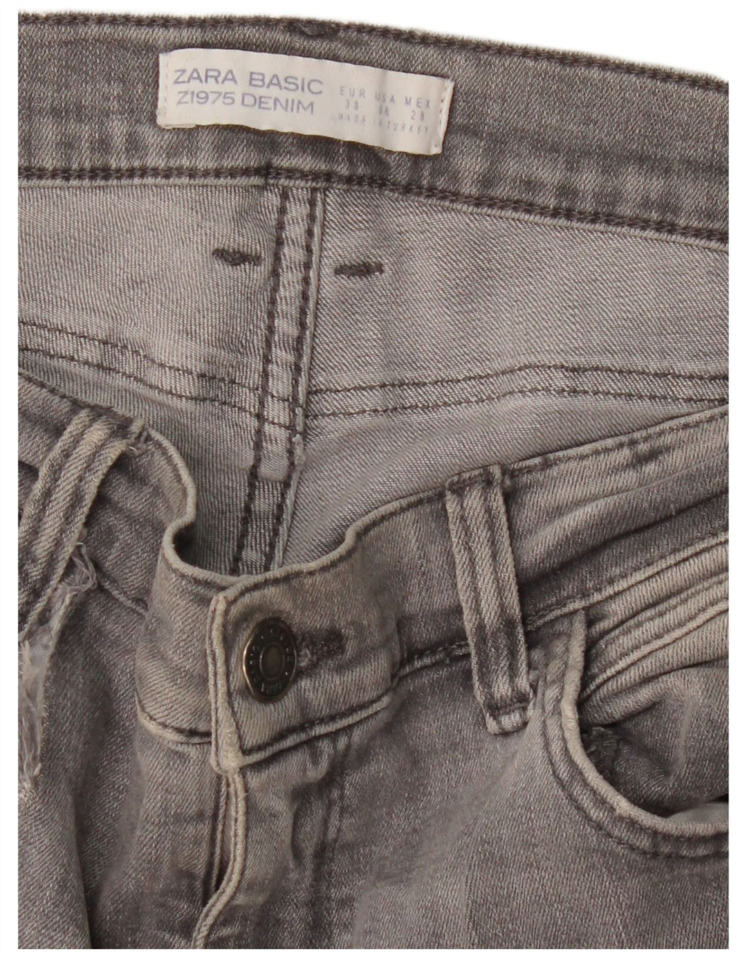 ZARA Jeans Skinny Feminino EU 38 Pequeno W28 L29 Cinza