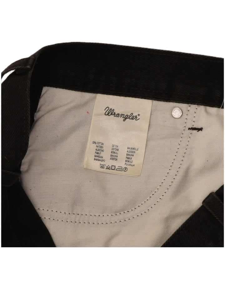 Wrangler Mens Regular Fit Straight Jeans W36 L30 Algodão Preto