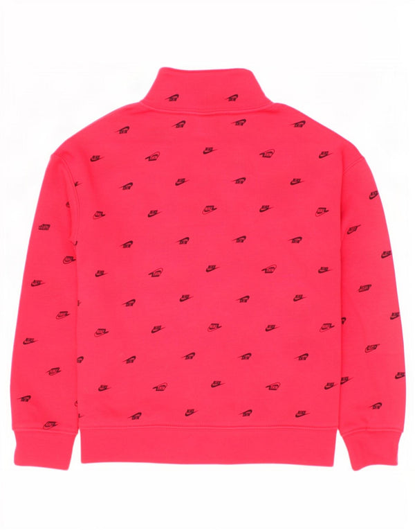 Suéter Nike Girls Graphic 1/4 Zip 6-7 anos grande algodão vermelho