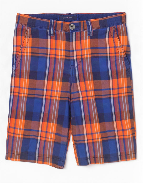 Tommy Hilfiger Boys Chino Shorts 15-16 anos W30 algodão xadrez multicolorido