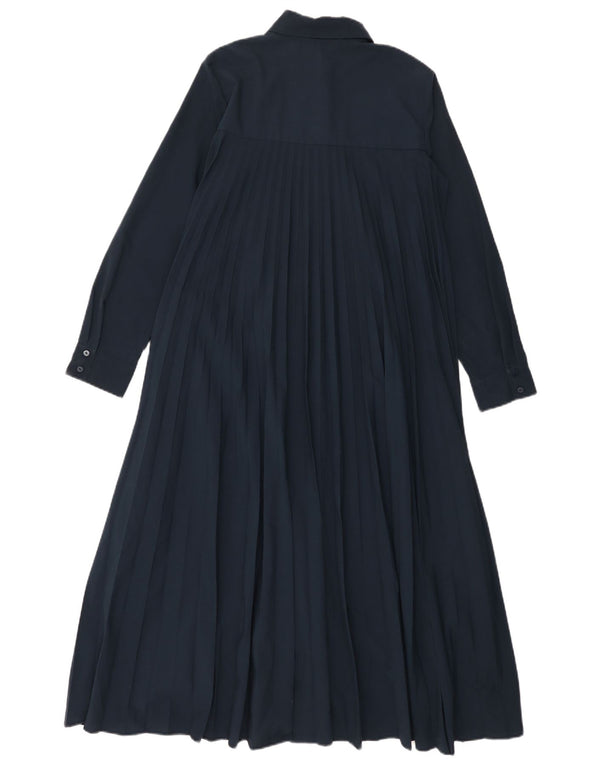 Vestido camisa oversized feminino Zara Reino Unido 6 XS azul marinho poliéster