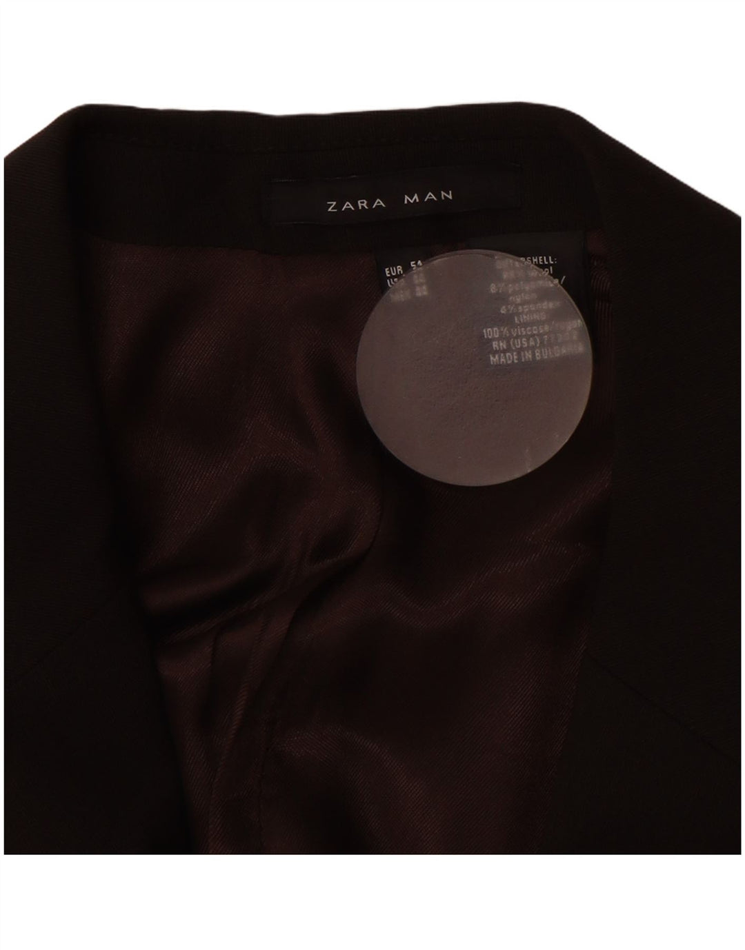 Jaqueta blazer masculina ZARA com 2 botões EU 54 XL lã marrom