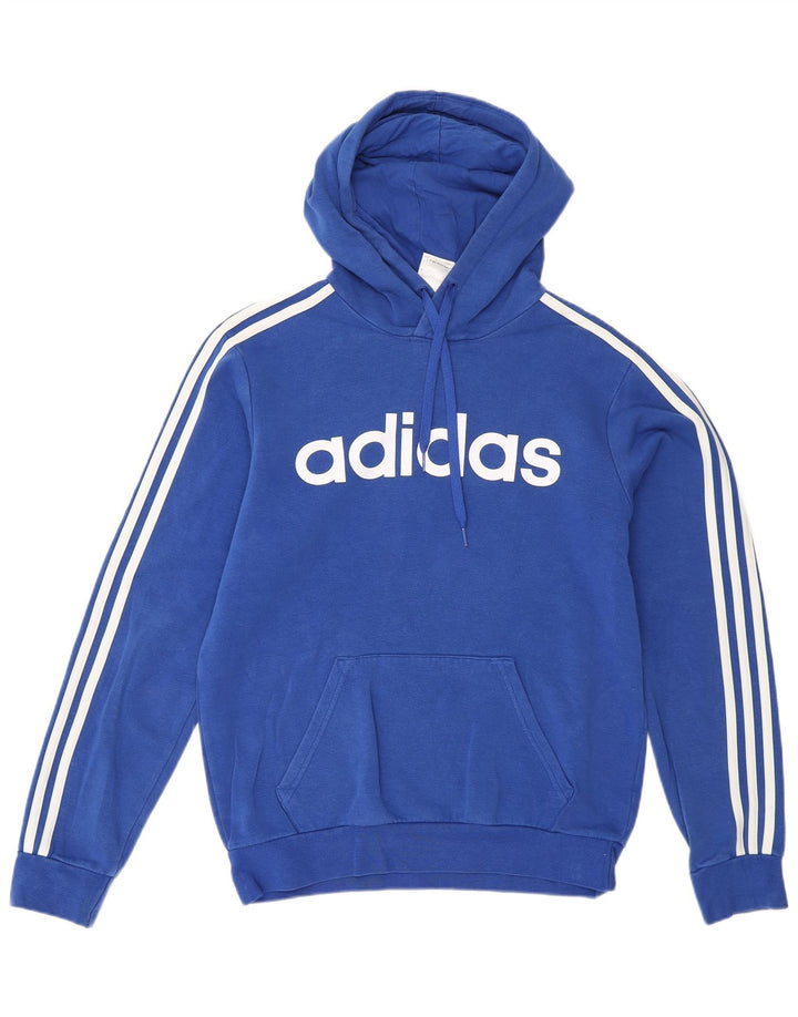 ADIDAS Mens Graphic Hoodie Jumper Pequeno Azul Algodão