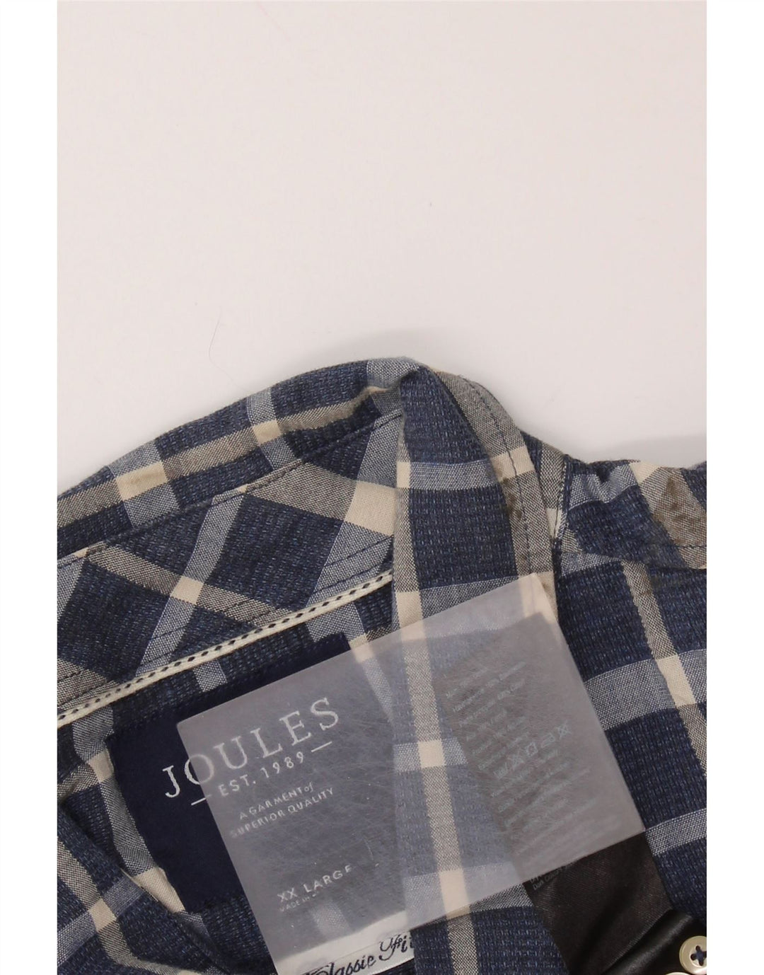 Camisa masculina JOULES 2XL algodão xadrez azul marinho