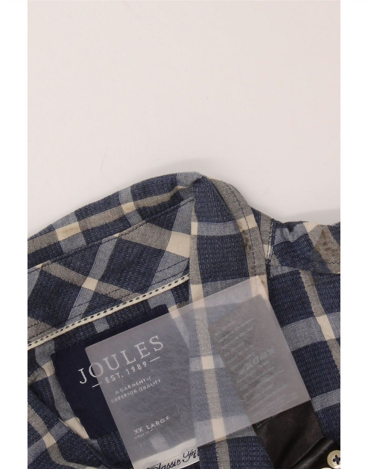 Camisa masculina JOULES 2XL algodão xadrez azul marinho