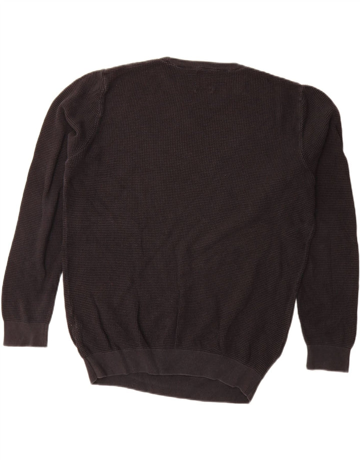 Suéter masculino ZARA com gola redonda, algodão preto médio
