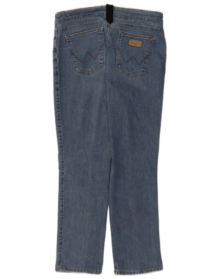 Jeans retos femininos Wrangler W34 L28 algodão azul