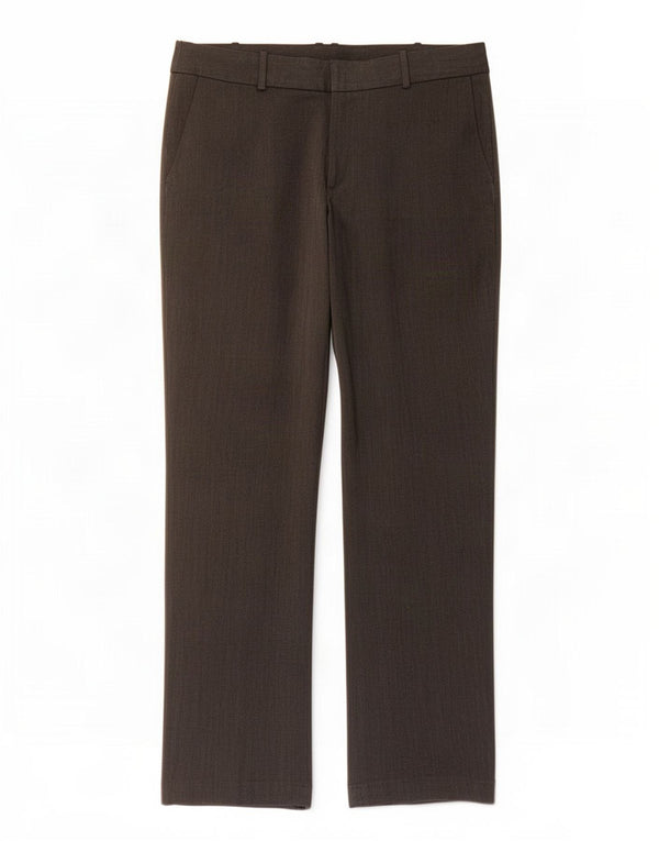 Calça feminina reta casual Zara EU 44 XL W34 L33 marrom poliéster