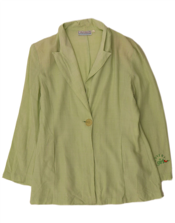 Jaqueta Blazer Feminina Coveri com 1 Botão IT 44 Viscose Verde Médio