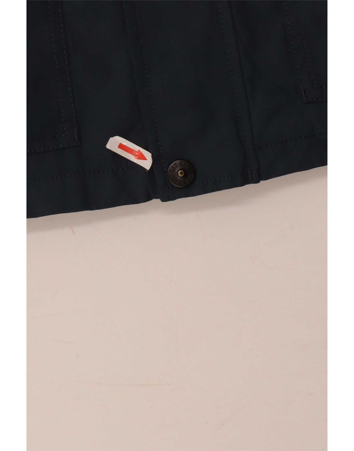 Jaqueta corta-vento masculina com capuz Marks & Spencer Reino Unido 38 poliéster azul médio