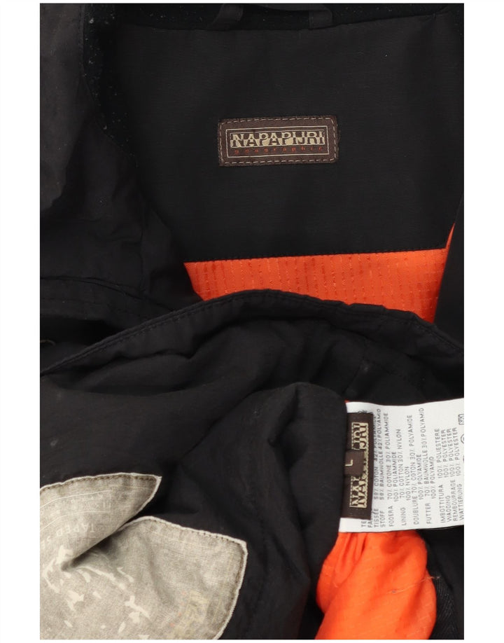 Jaqueta corta-vento masculina Napapijri UK 40 grande algodão preto