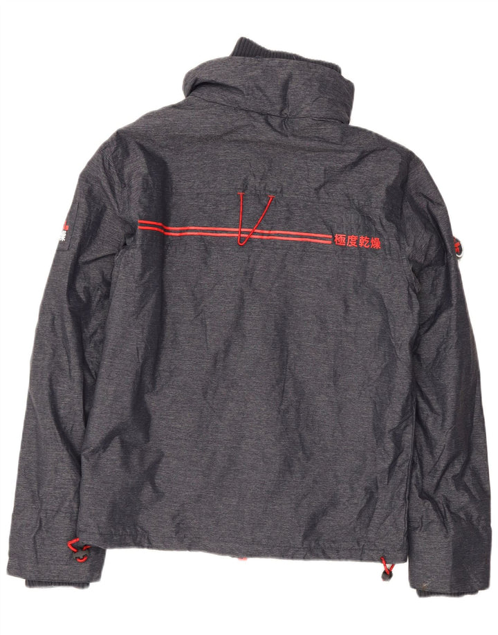 Jaqueta corta-vento feminina Superdry Windtrekker UK 10 pequena azul marinho nylon